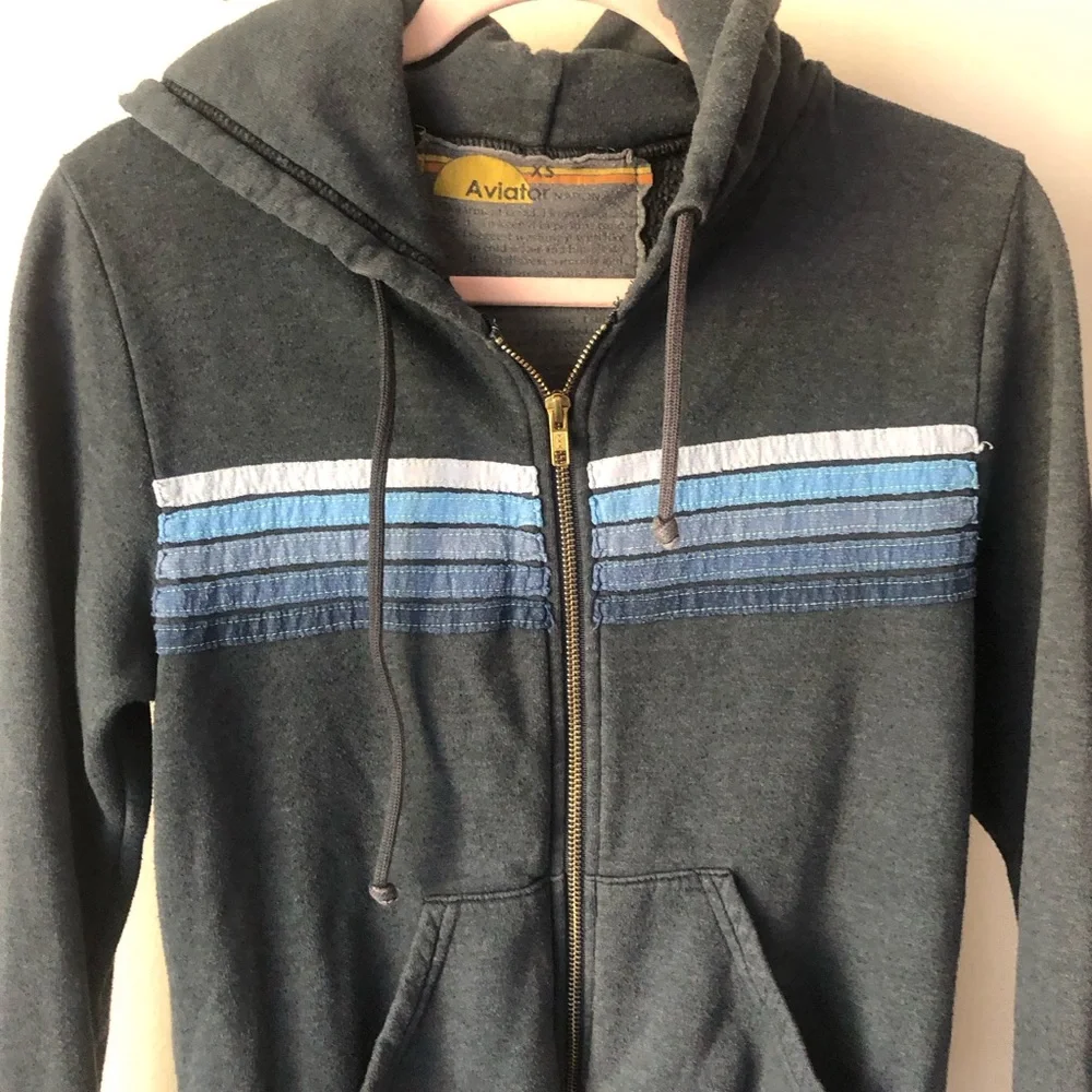 Aviator Nation Blue Long Sleeve Hoodie - Picture 3 of 5